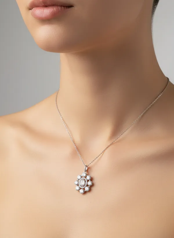 Floral_Halo_Pendant_Necklace_Sparkling_Zircon_Flower_Design_For_Women_925_Sterling_Silver